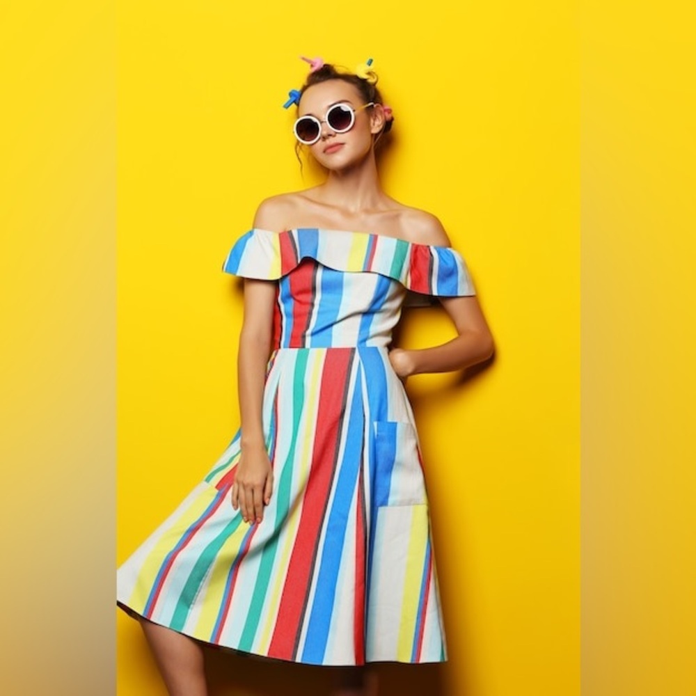 ASOS Multicolor Strapless Dress